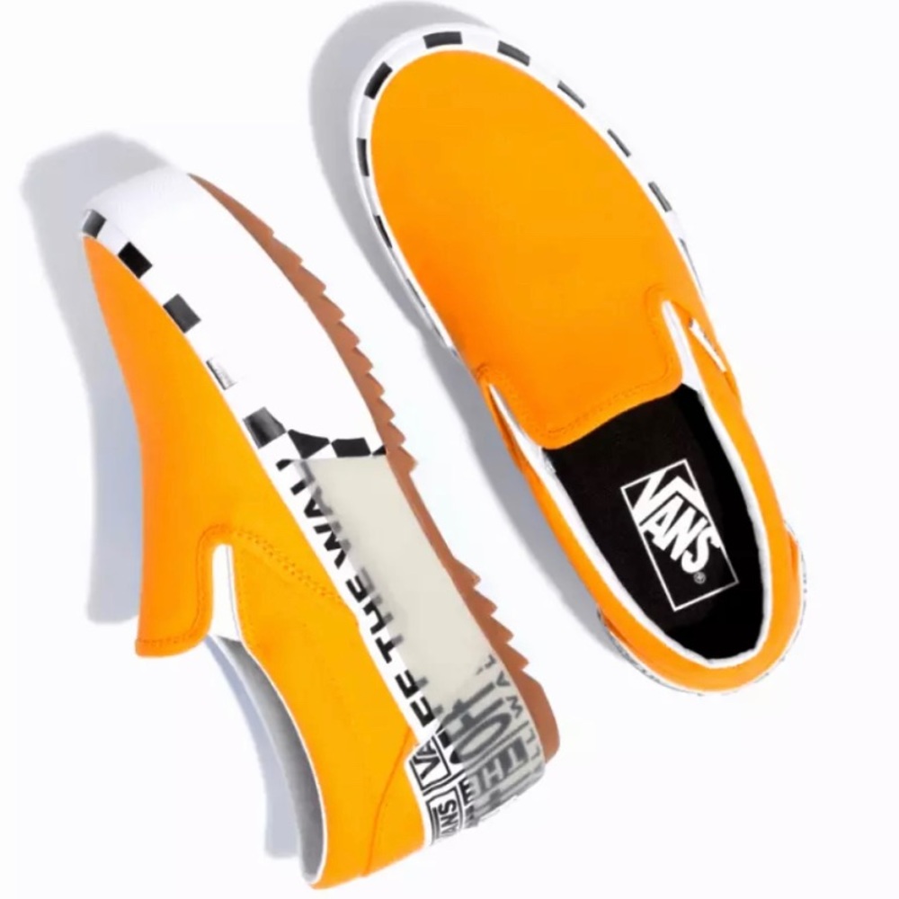 New Orange VANS off the wall slip on platform shoe